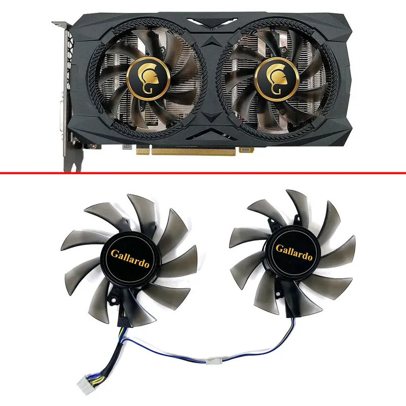 2 Quạt Làm Mát 75mm 4pin T128015QUẠT GPU SIÊU Gallardo SU RTX2070 2060 cho MANLI RTX2070 RTX 2060 SU