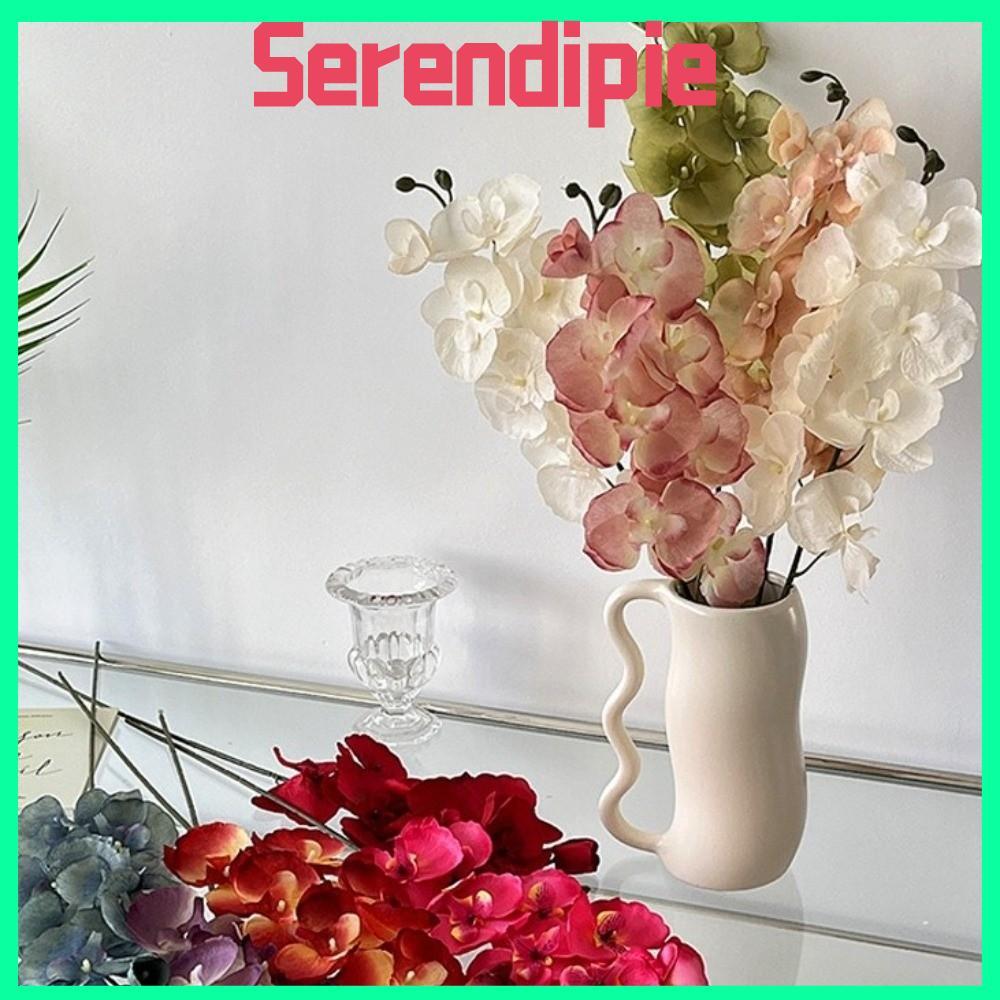 SEENDIPIE Nhân Tạo Bướm Phong Lan, 8 Đầu Hoa Giả Lụa, Cảm Ứng Thật DIY 68cm Faux Orchid Home