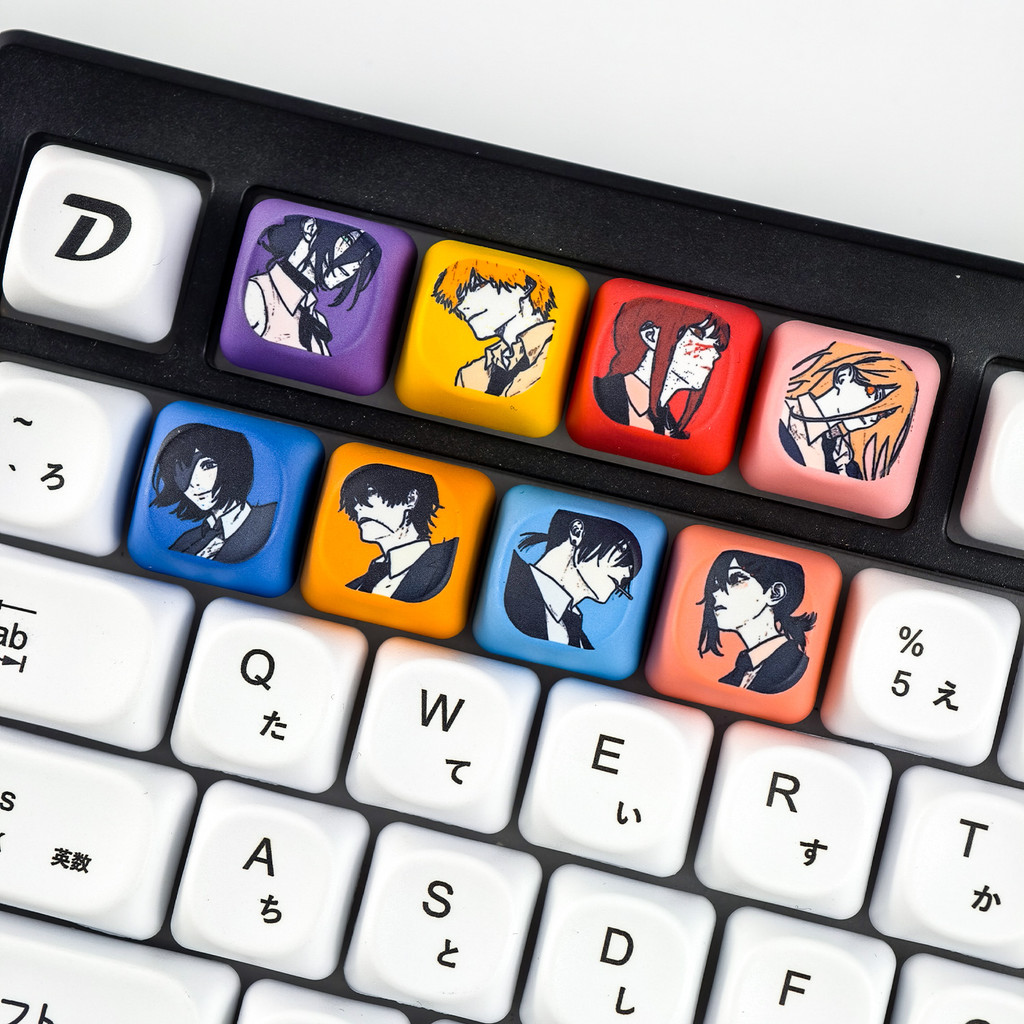 MAIMOOO Cưa Xích Người Makima Keycap MOA Profile 8 Chiếc PBT Sáng Tạo DIY Higashiyama Kobeni Denji P