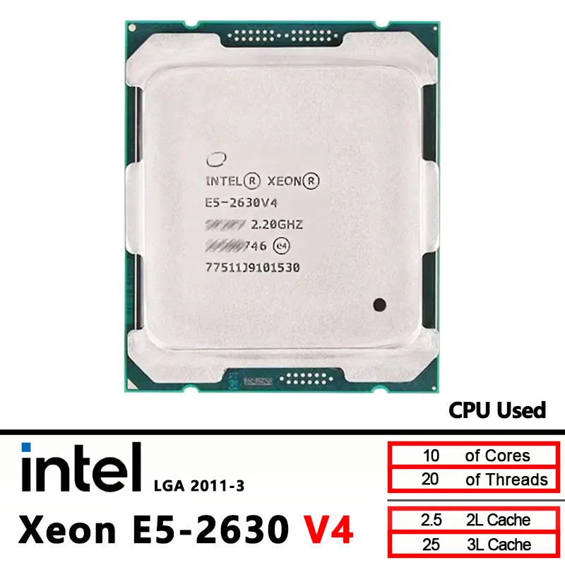 Bộ xử lý cpu Intel Xeon E5 2630 V4 đã qua sử dụng 2630V4 2.2GHz 10 lõi LGA 2011-3