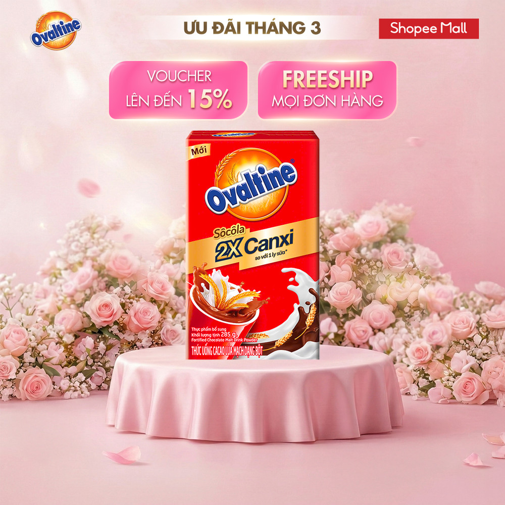 Bột Thức Uống Cacao Lúa Mạch Vị Sô Cô La Ovaltine 285G