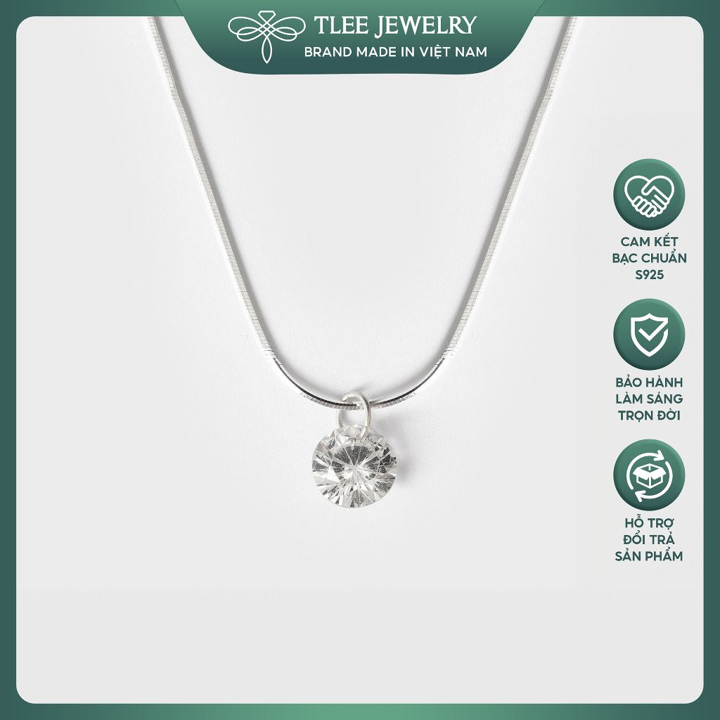 Vòng cổ bạc nữ sang trọng với đá quý - TLEE JEWELLERY D0133