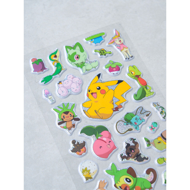 Pokémon_Bling Bling Embossed Sticker (Green)