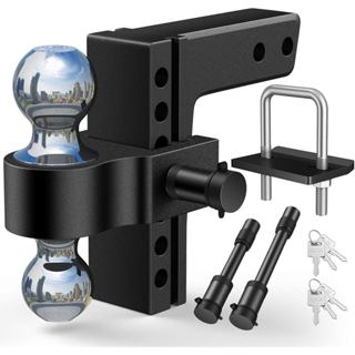 Dây kéo có thể điều chỉnh - 2 "& 2-5 / 16" Ball Hitch với 6 inch thả / nâng cho đầu thu 2 inch, 12000 LBS GTW, Hitch kéo hạng nặng có chốt khóa cho RV, thuyền, xe máy & trang trại