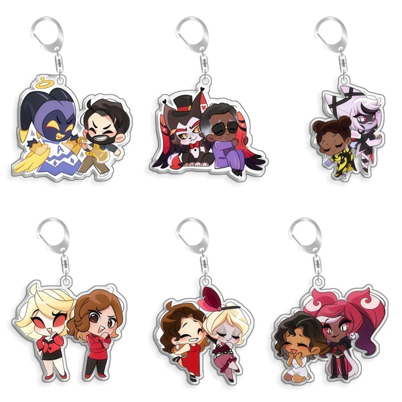 Hazbin Hotel Emily Husk Velvette Charlie Morningstar Homemade Acrylic Keychain Pendant Bag Charms Ga