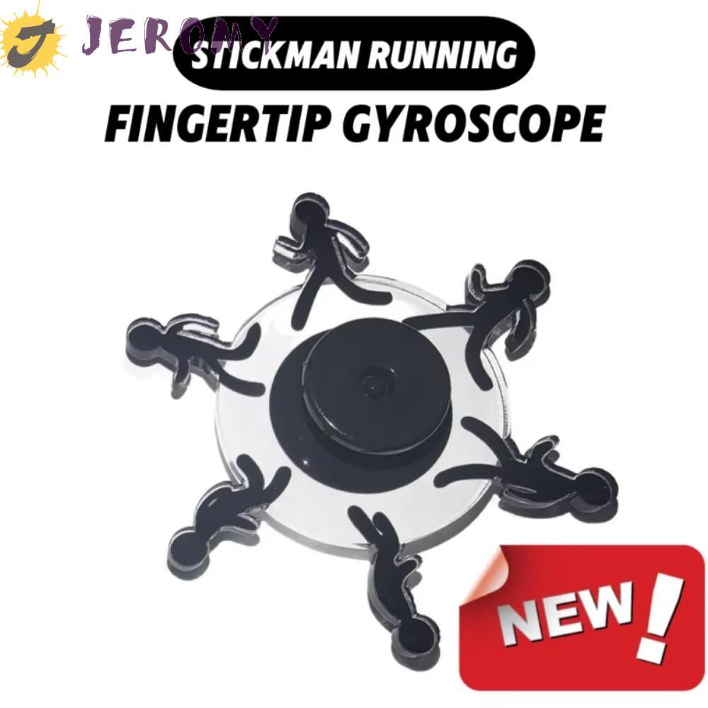 JEROMY 2 Chiếc Ngón Tay Spinner, Stick Man Handicraft Fidget Spinner, Chạy Gyro Kim Loại Ngộ nghĩnh 