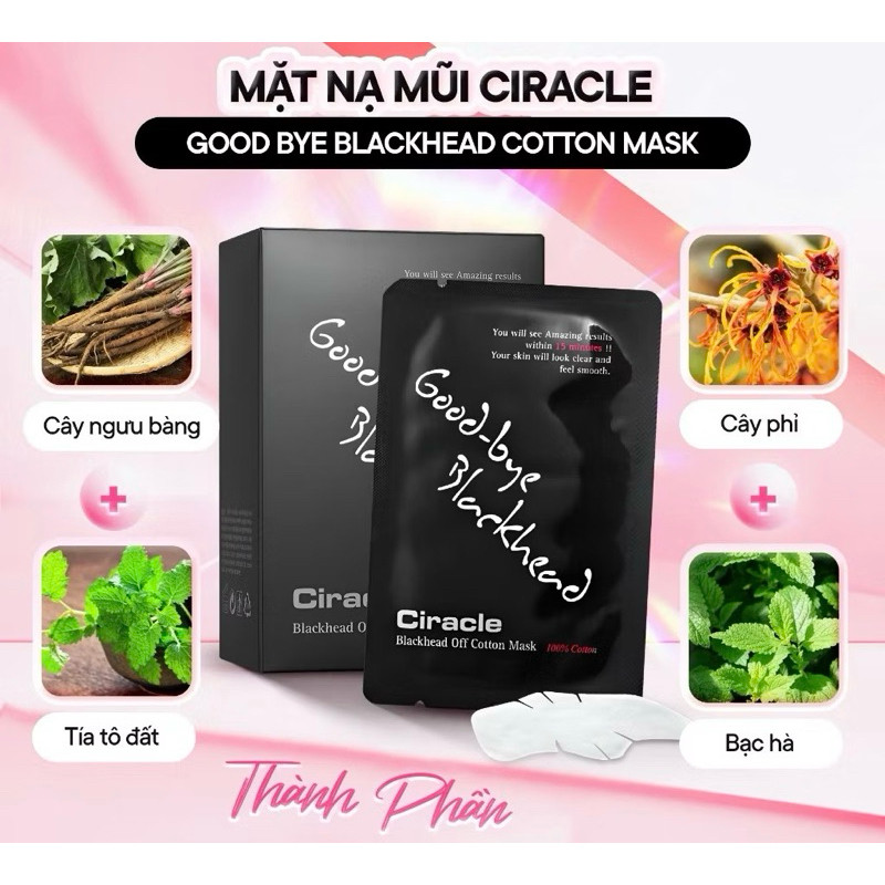 Miếng dán mụn CIRACLE PORE CONTROL BLACKHEAD OFF SHEET 5ML - Hàn Quốc hạn 2028 ISOLUX SE8