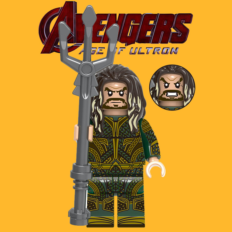 Xinhong 1699 Aquaman Justice League Trident Siêu Anh Hùng Cậu Bé Minifigure Lắp Ráp Khối Xây Dựng Đồ