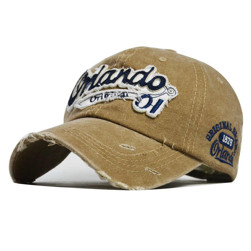 Mũ Bóng Chày Denim Thêu Chữ - Che Nắng Phong Cách Auckland Orlando