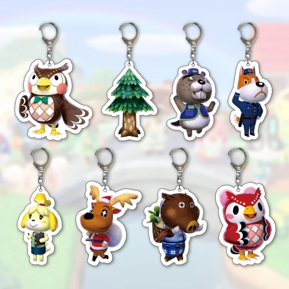 Móc khóa Animal Crossing mica Acrylic dễ thương trang trí balo cặp sách phụ kiện game Isabelle Celes