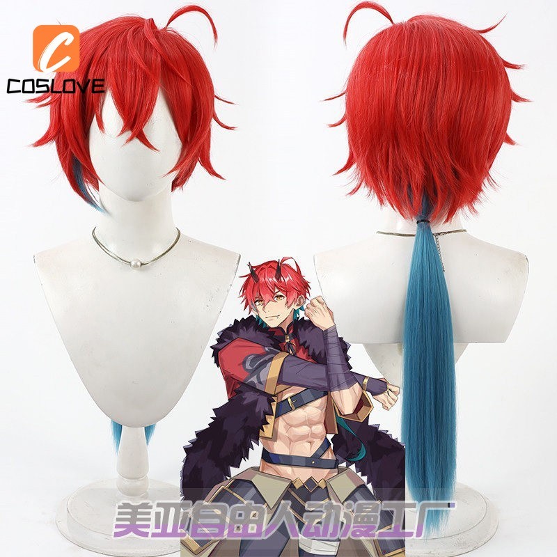 Tóc giả ngắn xoăn màu đỏ cho cosplay công chúa Kaguya và Mikado Akira từ anime vũ trụ