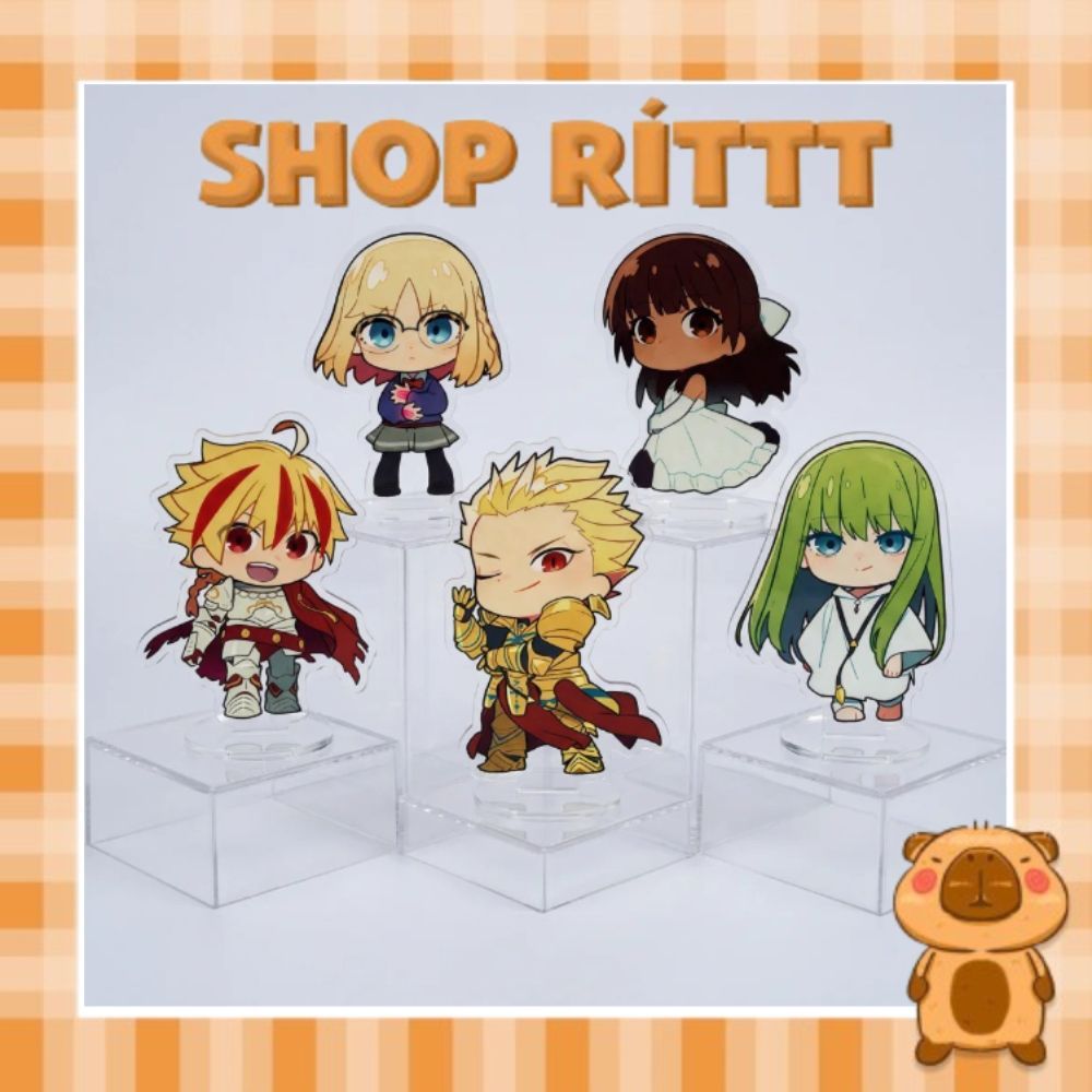 Móc khoá Standee Fate/strange Fake Acrylic 10cm Gilgamesh Enkidu Saber Richard I Decor Bàn Học chất 