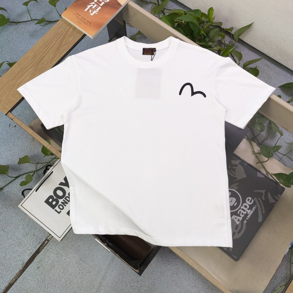 EVISU God of Fortune - Áo Thun Nam Nữ 6XL Cổ Tròn Short Sleeve, FitSlim, Chính Hãng