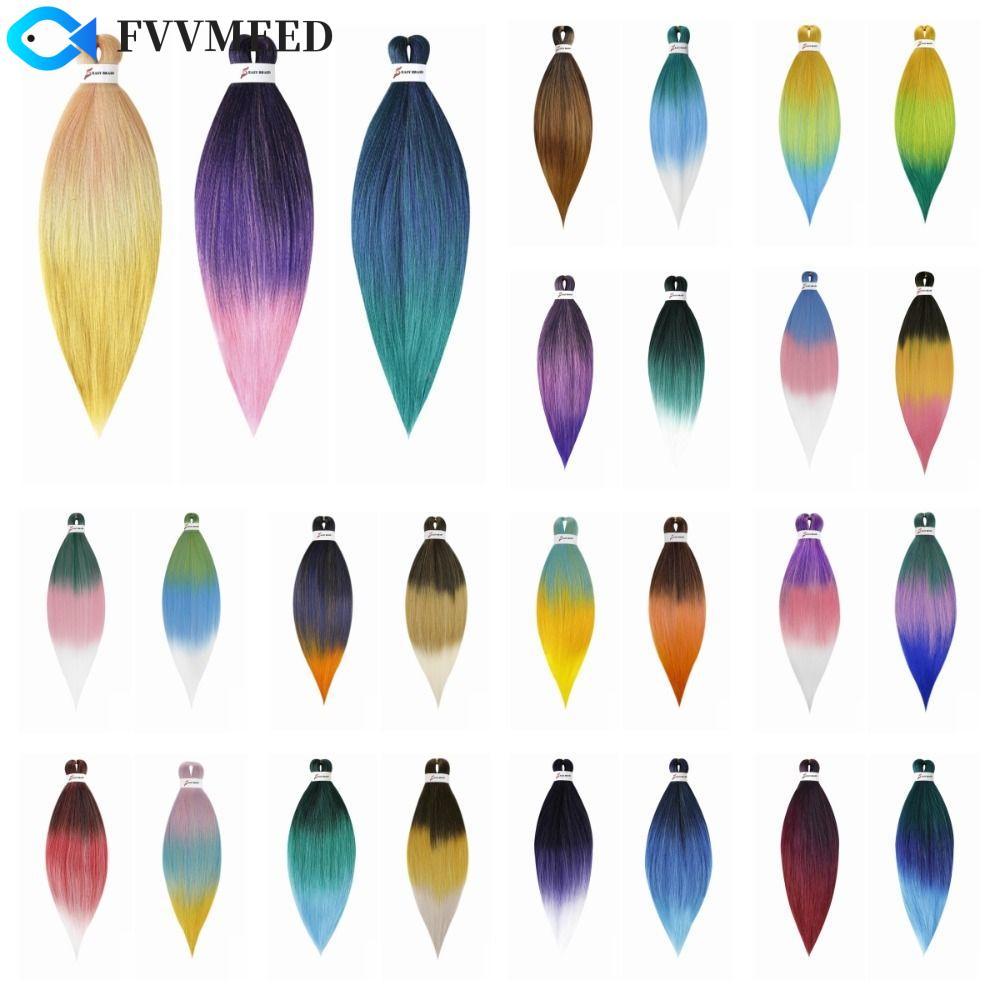 FVVMEED Ombre Braiding Hair, DIY Pre-long Jumbo Braid Hair, 26Inch Hairstyle Hair Braids Corlorful J