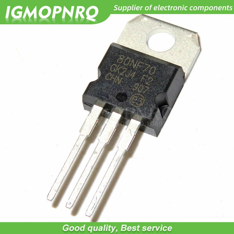 20 CHIẾC STP80NF70 80NF70 P80NF70 TO-220 80A 70V MOSFET N-Ch 68V 0,0082 Ohm mới nguyên bản