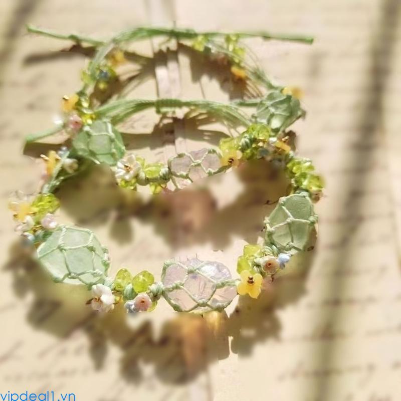 Vipdeal1 Raws Vòng Tay Đá Dệt Tay Năng Lượng Lưới Với Đá Quý Trắng Hợp Thời Trang Cá Tính Hóa Phụ Ki