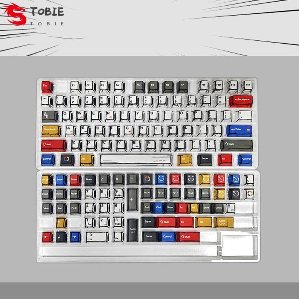 Bộ Keycap TOBIE, 136 Phím Nắp Bàn Phím Phong Cách Manga, Chủ Đề Trăm Đèn Đa Năng Cổ Điển Chống Nước 