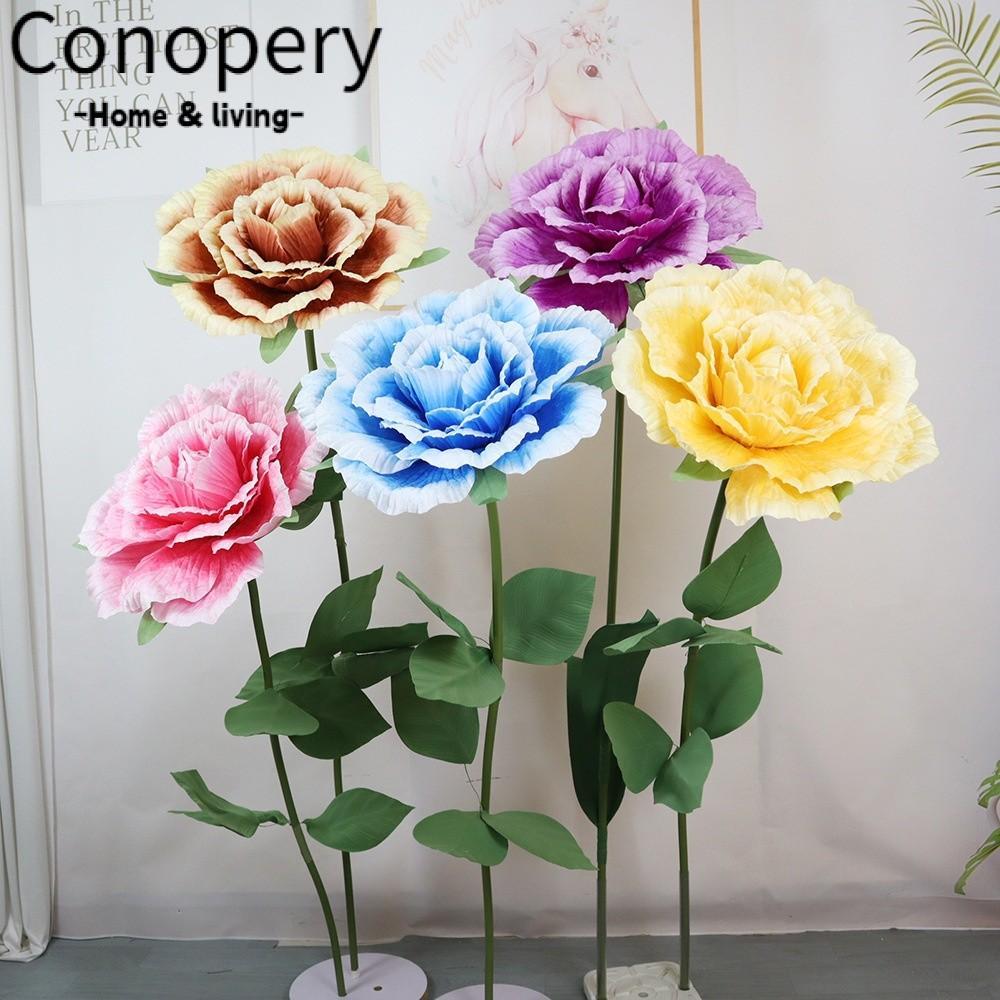 CONOPERY PE Foam Hoa hồng nhân tạo, Kích thước lớn 50cm Đạo cụ chụp ảnh khổng lồ, Nhánh hoa hồng PE 