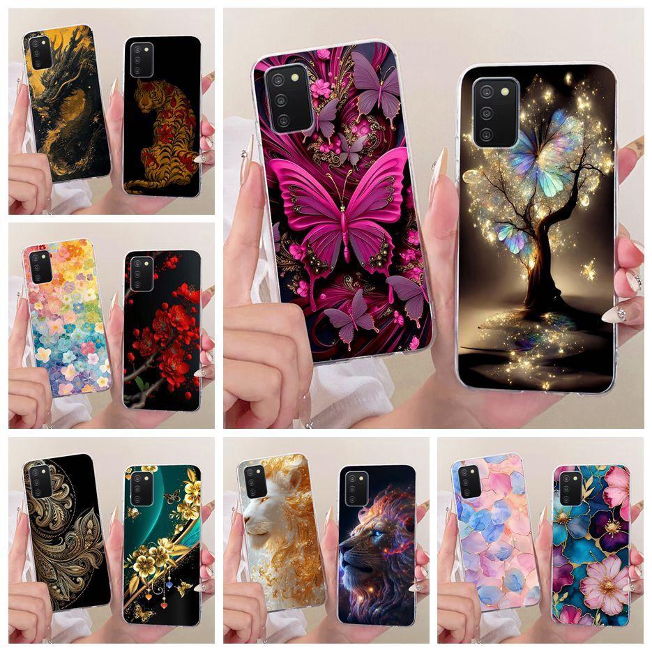 Dành Cho Samsung Galaxy Galaxy A03s Ốp Lưng SM-A037F Sang Trọng Cây Bướm Sơn Vỏ Điện Thoại Silicon M