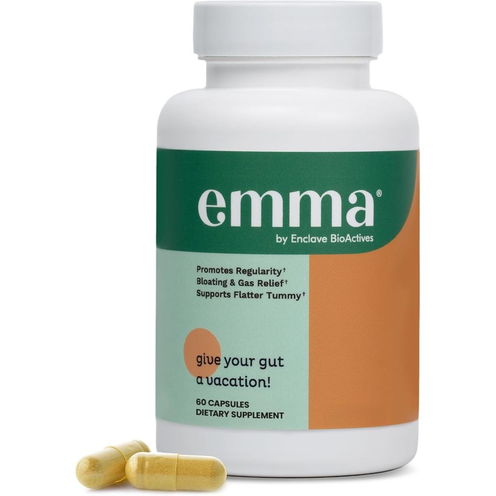 EmmaGutHealthDoctorsEndorsed-60Capsules-RelieffromGasandBloating, RepairsLeakyGutwith, Berberine, Vi