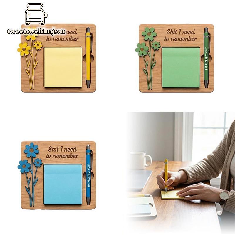 Tweeduj The I Need To Remember Sticky Note Holder, Funny Wooden Memo Pad Organizer, Little Reminders