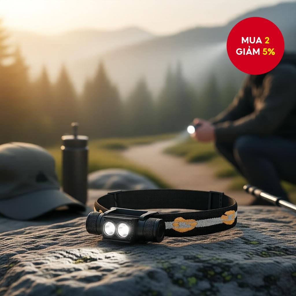 Bộ đèn pha LED SOFIRN D25S (H25S) 1200LM SST40 chống nước IPX6, sạc USB Type-C dễ sử dụng.