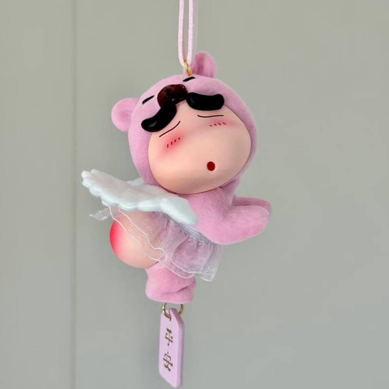 Pink Angel Butt Bear Crayon Xiaoxin Pendant Cute Xiaoxin Car Hanging Rearview Mirror Decoration Pink