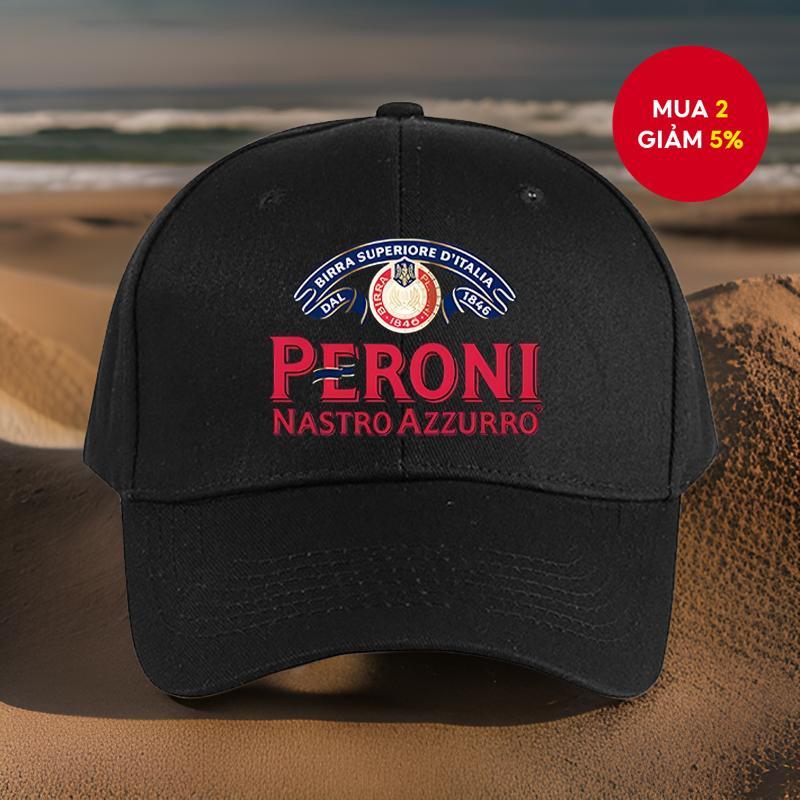 1 Mũ thể thao có thể điều chỉnh có in đậm "Peroni Nastro Azzurro" - Đen, Lý tưởng để chạy bộ, đi xe 