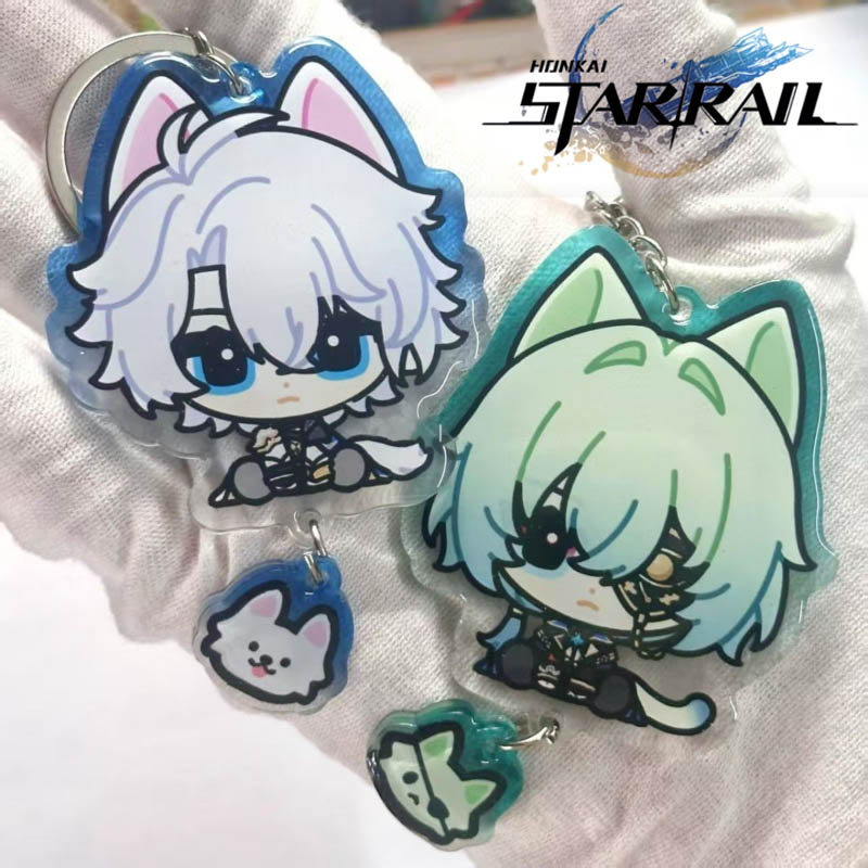 Game Honkai Star Rail Phainon Anaxa Cosplay Keychain Kawaii Acrylic Pendant Keyring Key Chain  Bag A