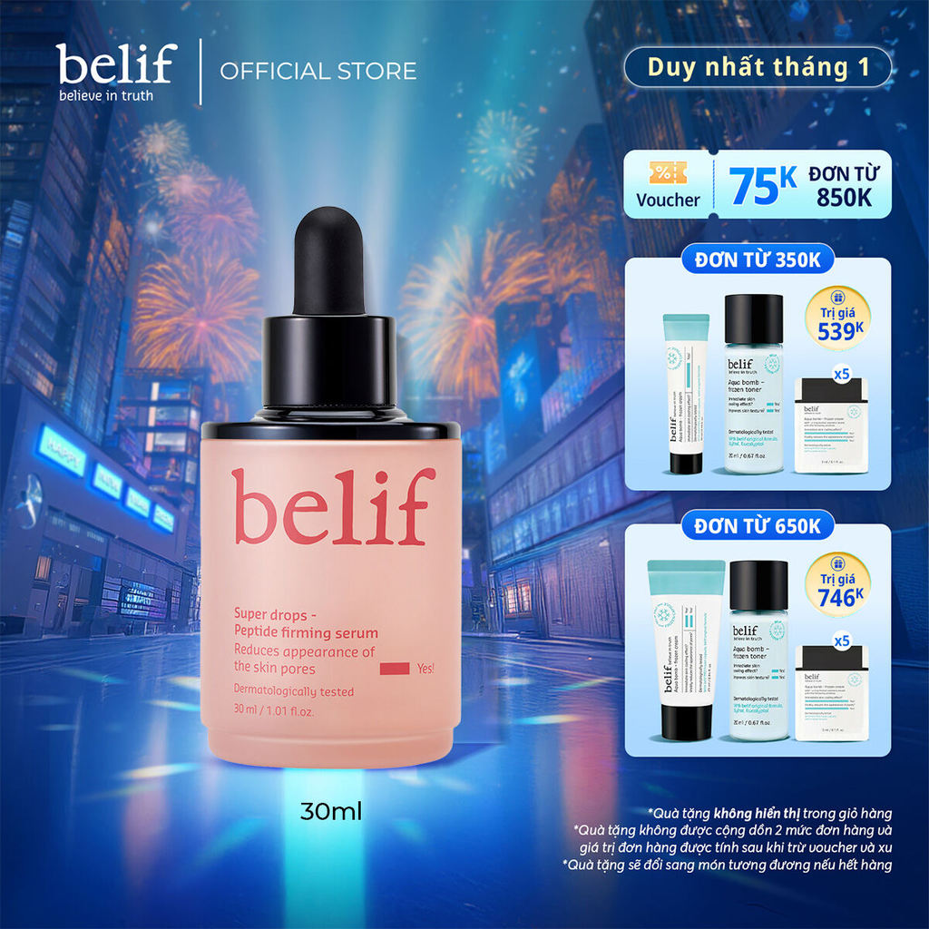 [belif Official] Tinh chất tái tạo và cải thiện nếp nhăn belif Super drops - Peptide firming serum 3