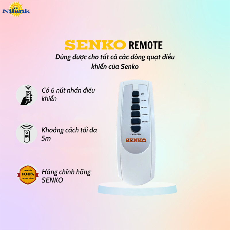 Nilank Remote Điều Khiển Quạt Senko Đa Năng TR1683, DR1608, TR1628 DH1600