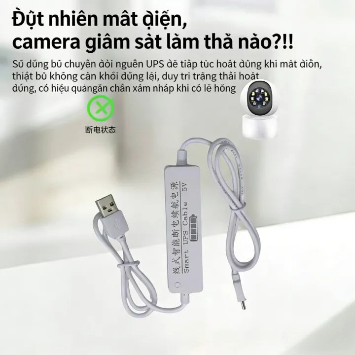 UPS không ngắt cho camera wifi 5V-2A, Bộ Lưu điện (UPS), Nguồn Dự Phòng, Cho Camera Wifi, Cầm tay / 
