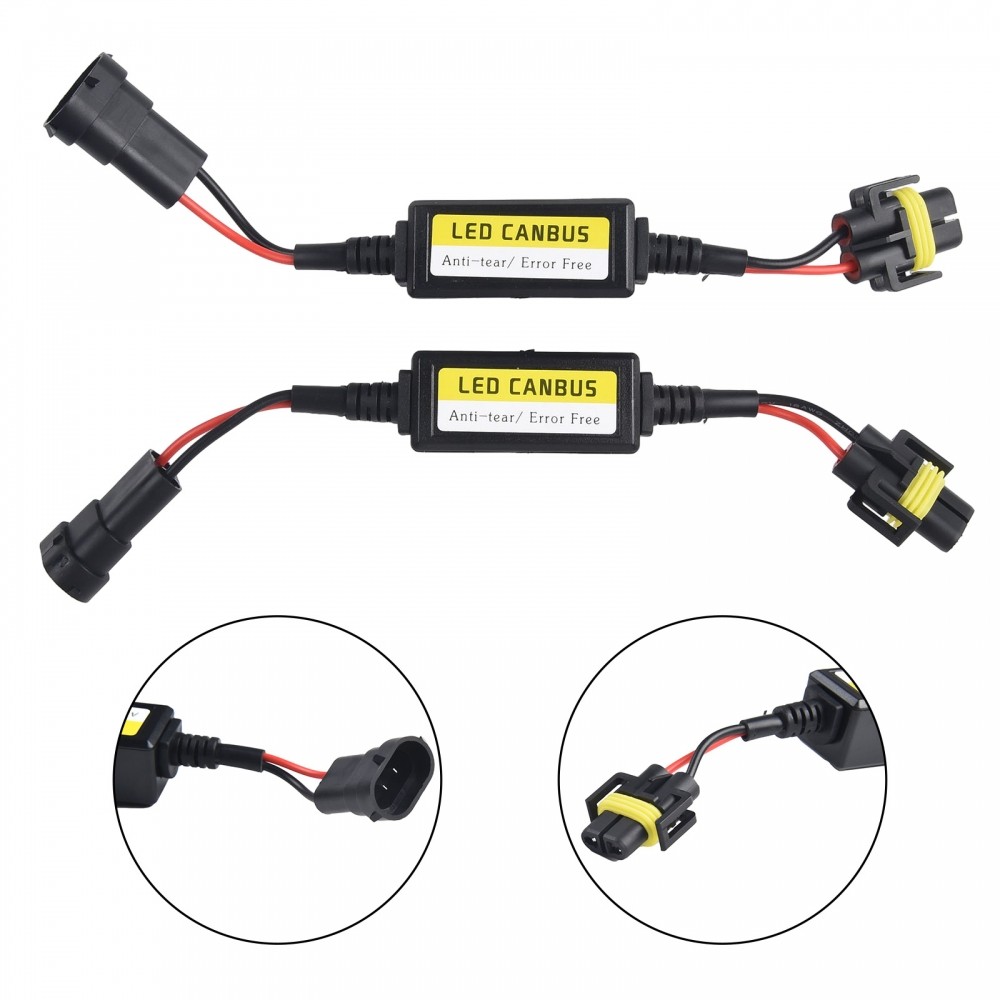 Cải tiến LED H11 Đèn pha Canbus Chống nhấp nháy Điện trở Canceller Decoler 2 gói
