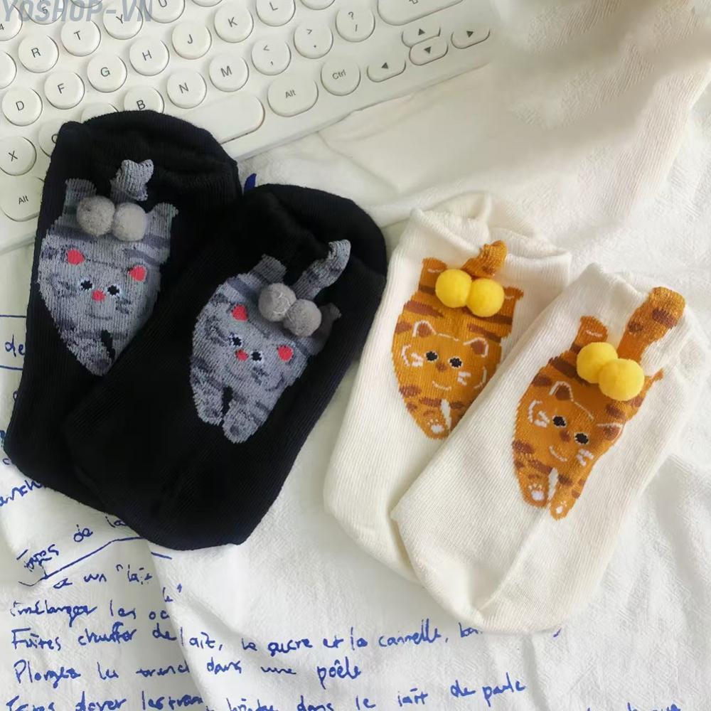 [Ysp]3D Cat Socks Polyester Fabric Soft Breathable 3D Design Abstract Print Style
