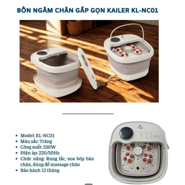 Bồn ngâm chân gấp gọn Kailer 53w KL-NC01