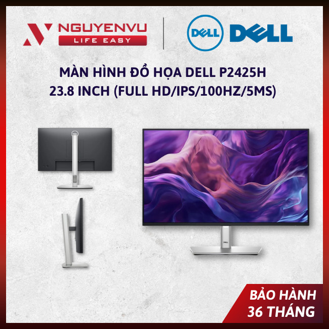 [CHÍNH HÃNG] Màn Hình Đồ Họa LCD Dell P2425H 23.8 inch | (Full HD/IPS/100Hz/5ms) - BẢO HÀNH 3 NĂM
