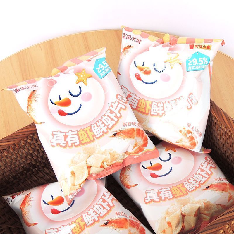 Mixue Ice City Tôm Thật Tôm Tươi Khoai Tây Chiên Hương Vị Nguyên Bản Mở Túi Người Ảnh Hưởng Tức Thì 