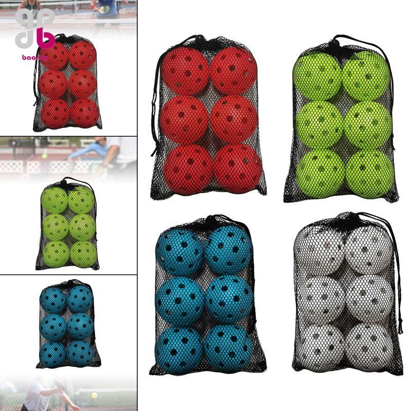 Baosity 6x Quả Bóng Pickleball 40 Lỗ Được Thiết Kế Đặc Biệt Di Động Chuyên Nghiệp