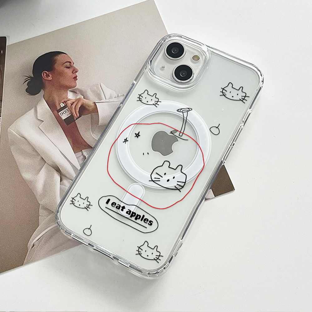 Op lung iPhone 7plus 8plus xr xsmax 11 12 13 14 15 16 17 pro plus promax Ốp lưng có hình mèo cute "I
