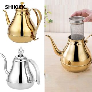 Ấm đun nước SHIKICK, Hộp đựng nước Nồi miệng dài 1,8L / 1,2L, Ấm trà bằng thép không gỉ có bộ lọc Infuser Bình trà ô Long màu xanh lá cây Ấm đun nước cà phê Dụng cụ cà phê Trà
