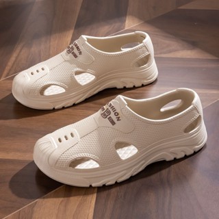 Giày Lỗ Nam Sinh Viên Đi Biển Giày Công Sở Thoáng Khí Mũi Che Phủ Giày Cặp Đôi Chống Trơn Trượt Trôi Giày