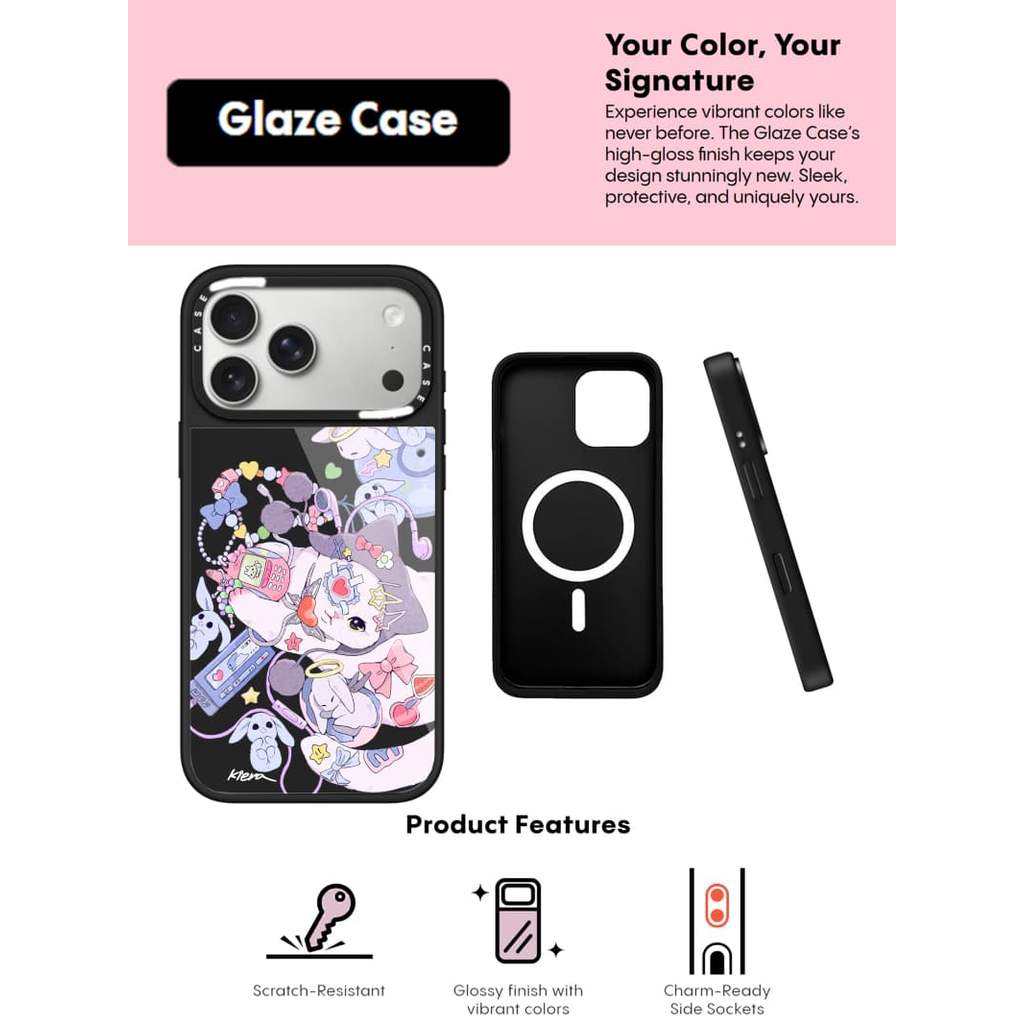 CASECASE X Club Egg của Kiera Won Ốp lưng kính hút từ tính chống trầy xước cho IPhone 17 Air 16 15 1
