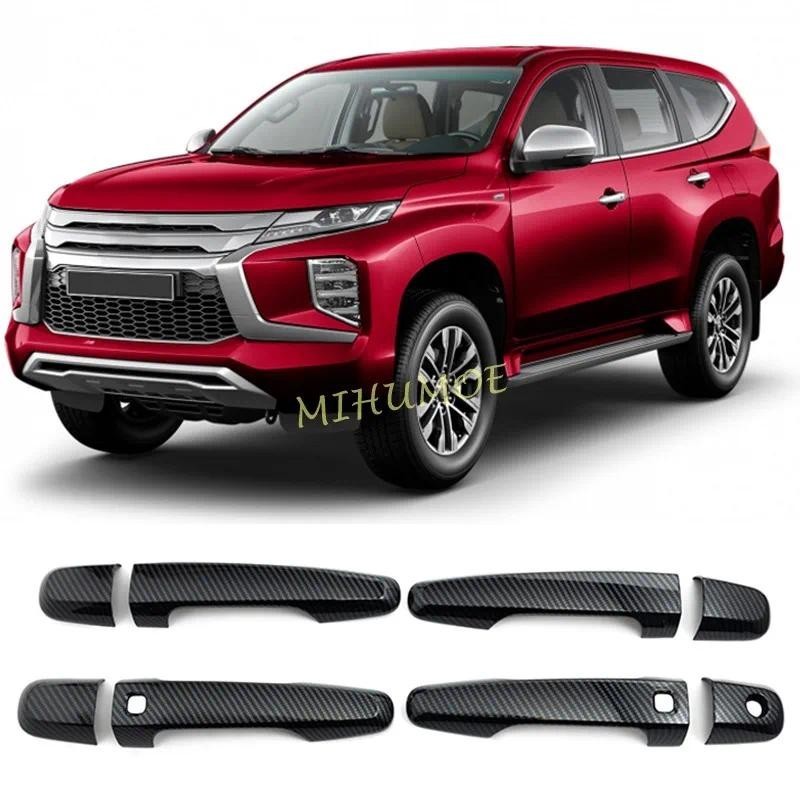 Dành Cho Mitsubishi Pajero Sport Montero Sport 2016-2025 Bên Ngoài Tay Nắm Cửa Bao Viền Sợi Carbon P