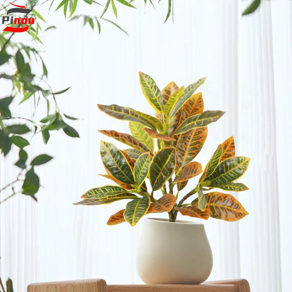 Cây Ficus nhân tạo POOU, Nhựa 35 lá Cây Banyan nhiệt đới, Cây xanh lớn giống như thật Cây Ficus giả 