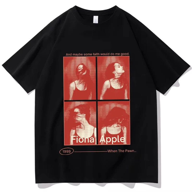Fiona Apple In Áo Thun Nữ Phong Cách Bông Tai Kẹp Tay Ngắn Thời Trang Đường Phố Quần Áo Đẹp