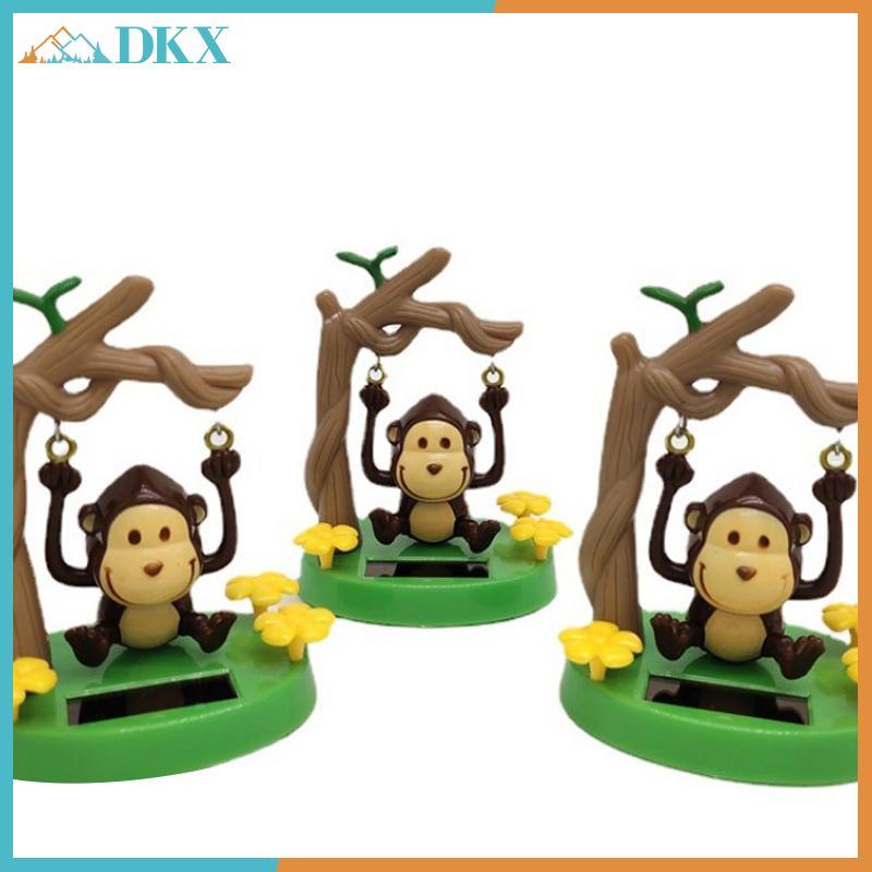 DKX Đồ trang trí năng lượng mặt trời Bobblehead Doll Swing Monkey Gift Kids Đồ dùng ô tô nội thất sá