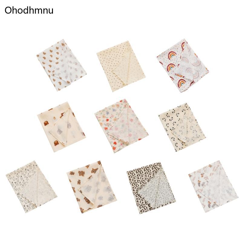 Ohodhmnu Baby Muslin Swaddle Chăn Cho Bé Trai Bé Gái Thoáng Khí Thân Thiện Với Da Bọc Mềm Cotton- Mu