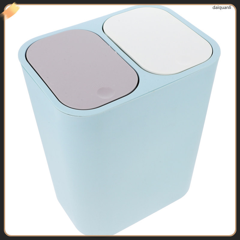 Thùng rác có nắp áp suất Thùng tái chế đa ngăn & đóng nắp 33.00X29.00X21.00CM Sky- daiquanli