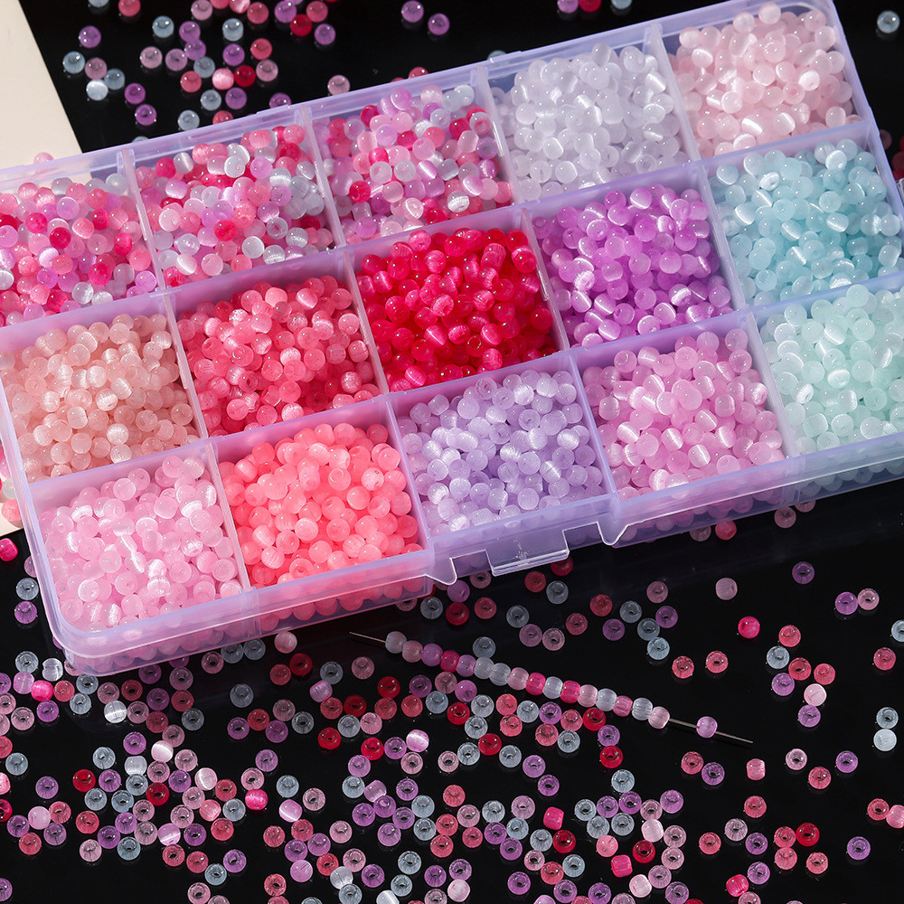 Hạt Thủy Tinh Mắt Mèo 4mm - Nguyên liệu DIY cho Vòng Tay Handmade