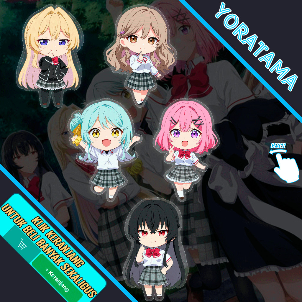 Gantungan Kunci Watanare Renako Kaho Mai Ajisai Keychain Anime Lucu